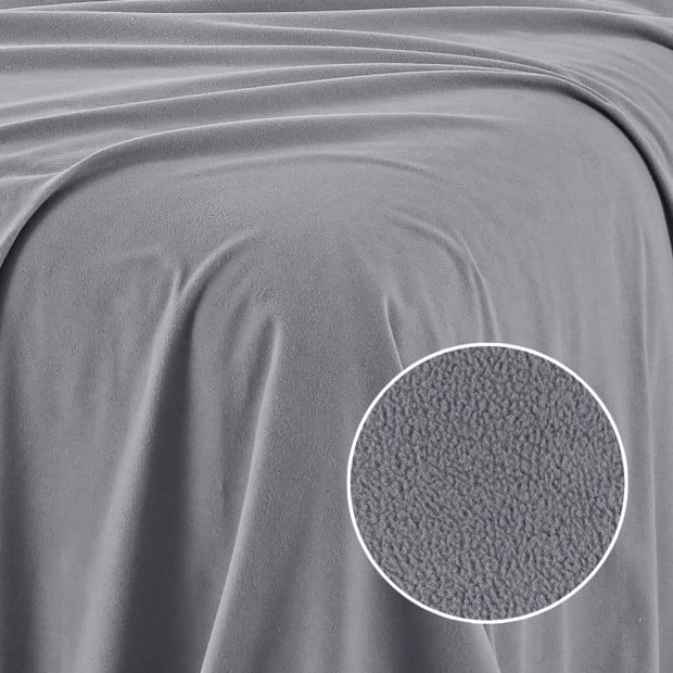Polar Fleece Flannel Sheet Set Cozy - Double - Grey Image 8
