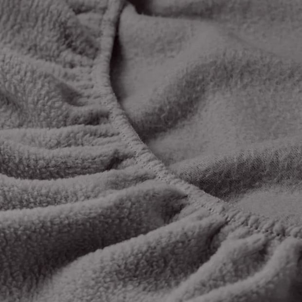 Polar Fleece Flannel Sheet Set Cozy - Double - Charcoal Image 9