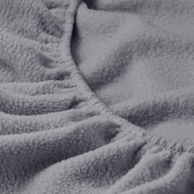 Polar Fleece Flannel Sheet Set Cozy - Queen - Grey Image 9
