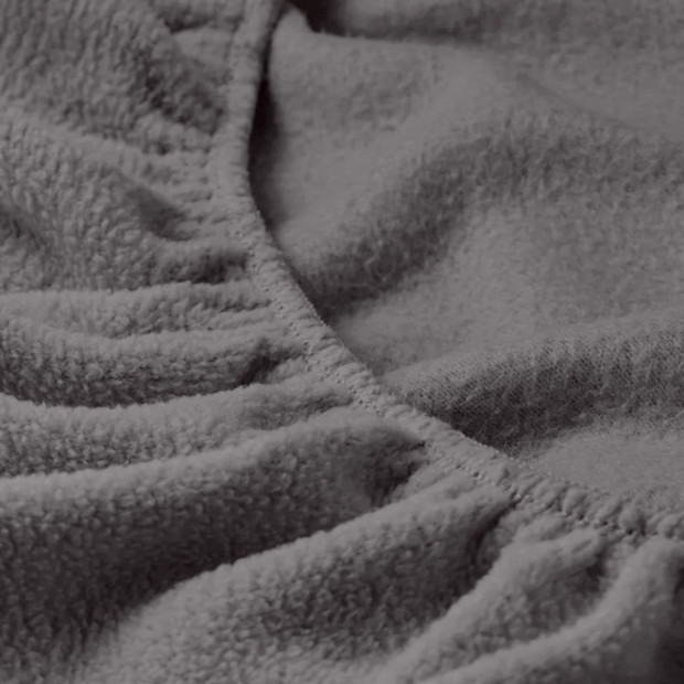 Polar Fleece Flannel Sheet Set Cozy - Queen - Charcoal Image 9