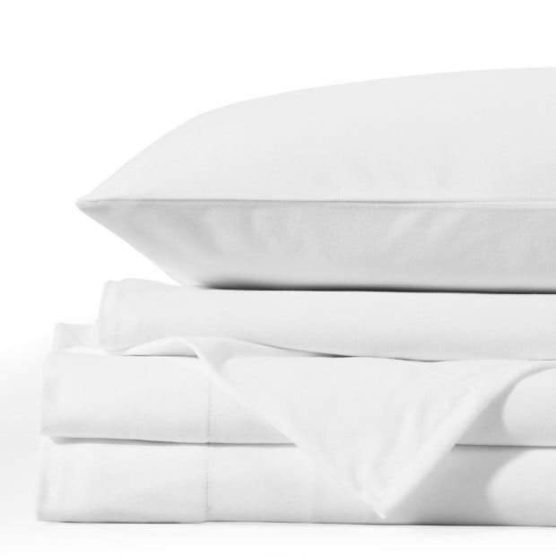 Polar Fleece Flannel Sheet Set Cozy - King - White Image 4