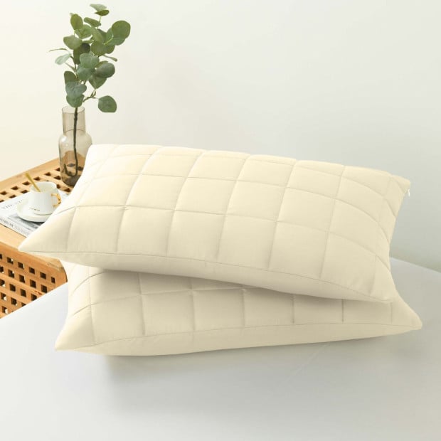 Coverlet Set Bedspread Soft Breathable 3 Piece Set - Queen - Beige Image 6
