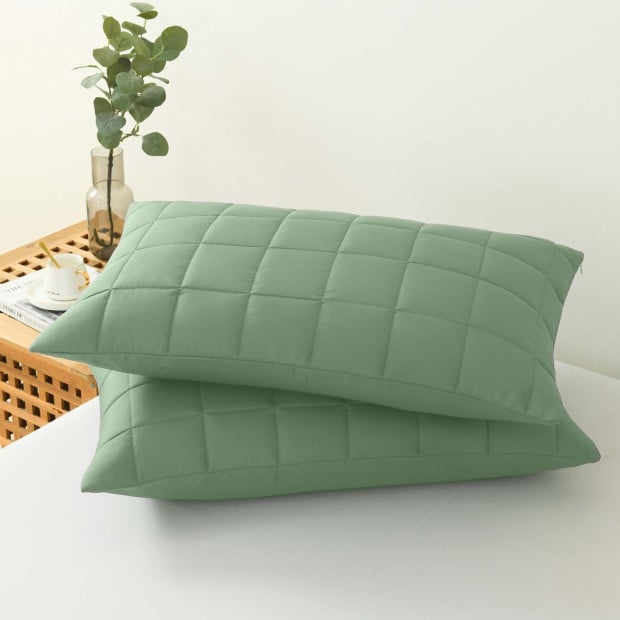 Coverlet Set Bedspread Soft Breathable 3 Piece Set - King - Sage Image 6