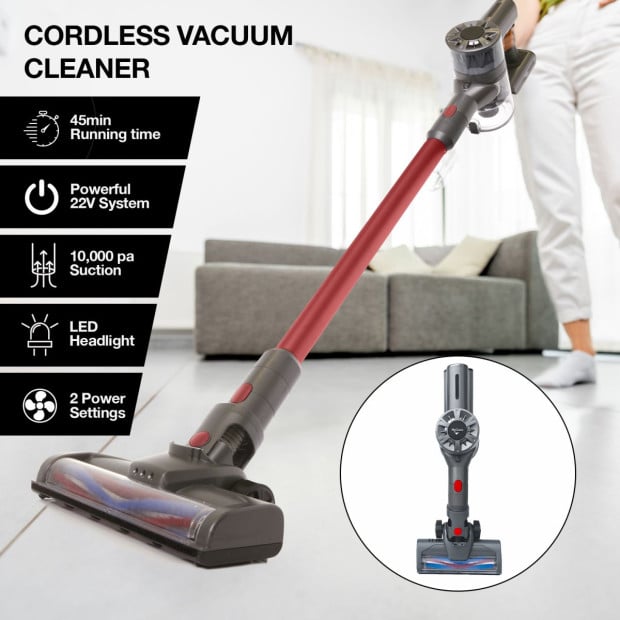 X5 Handheld Cordless Stick Handstick Vacuum Bagless Rechargeable - Red Image 2