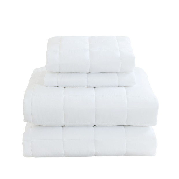 Coverlet Set Bedspread Soft Breathable 3 Piece Set - King - White Image 8