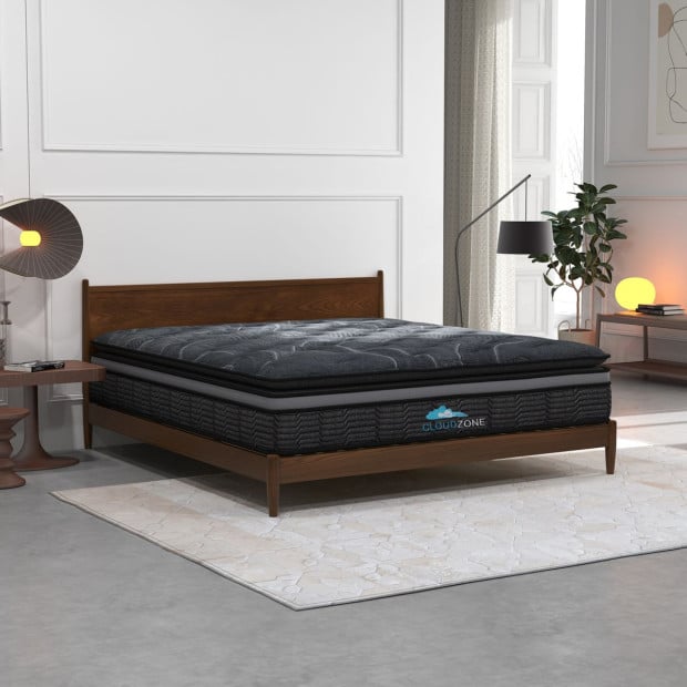Euro Top Pocket Spring Mattress Medium Firm 34cm King Single Charcoal