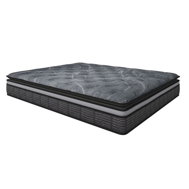 Euro Top Pocket Spring Mattress Medium Firm 34cm King Single Charcoal Image 11
