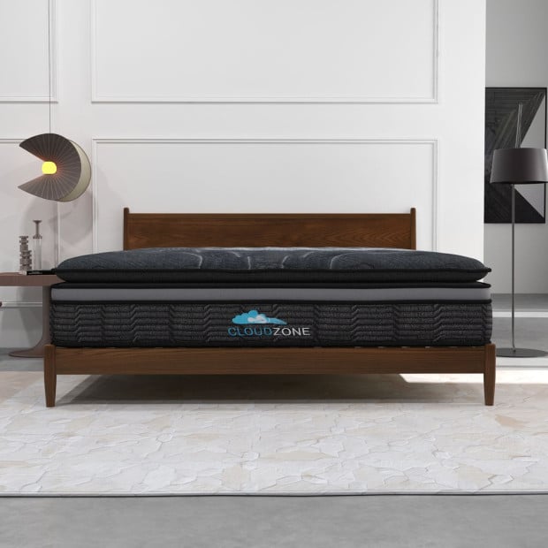 Euro Top Pocket Spring Mattress Medium Firm 34cm King Single Charcoal Image 3
