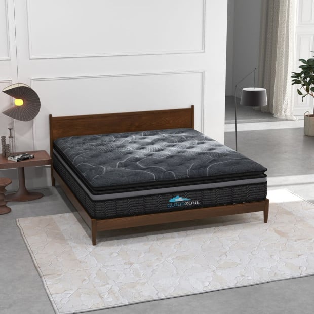 Euro Top Pocket Spring Mattress Medium Firm 34cm King Single Charcoal Image 8