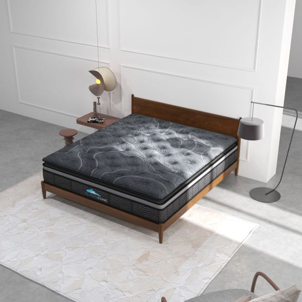 Euro Top Pocket Spring Mattress Medium Firm 34cm King Single Charcoal Image 9