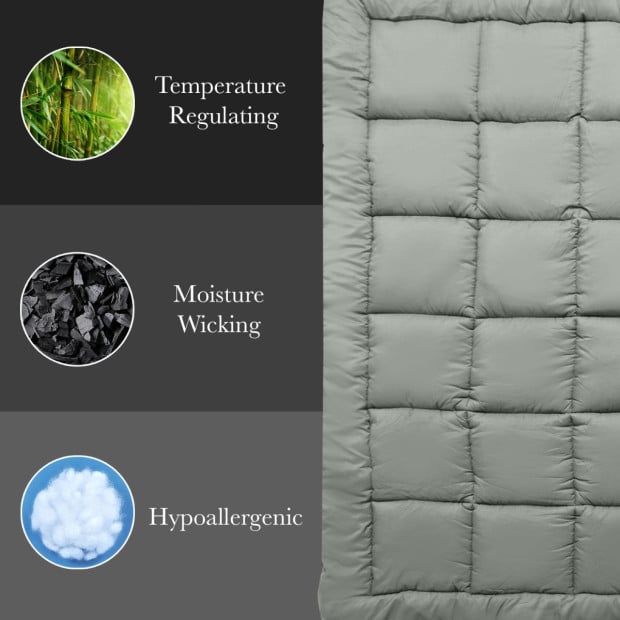 Charcoal Bamboo Blend Topper 800GSM 45cm Skirt Double - Charcoal Image 7
