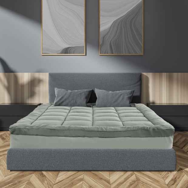 Charcoal Bamboo Blend Topper 800GSM 45cm Skirt Double - Charcoal Image 8