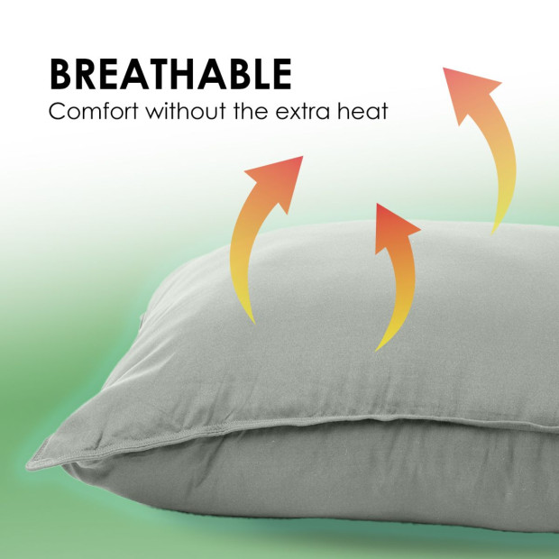 Charcoal Bamboo Pillow Hotel Quality Luxury Twin Pack Image 4