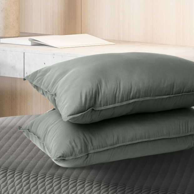 Charcoal Bamboo Pillow Hotel Quality Luxury Twin Pack Image 6