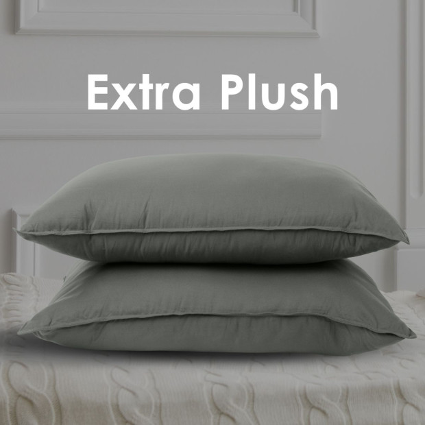 Charcoal Bamboo Pillow Hotel Quality Luxury Twin Pack Image 7