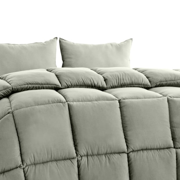 Quilt 800GSM Charcoal Blend Cover Duvet Bedding - Single - Charcoal