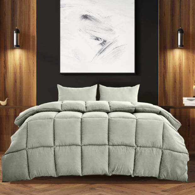 350GSM Charcoal Bamboo Quilt Luxury Bedding Duvet All Seasons - Single - Charcoal