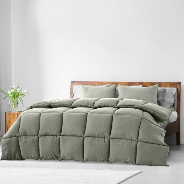 350GSM Charcoal Bamboo Quilt Luxury Bedding Duvet All Seasons - Single - Charcoal Image 3