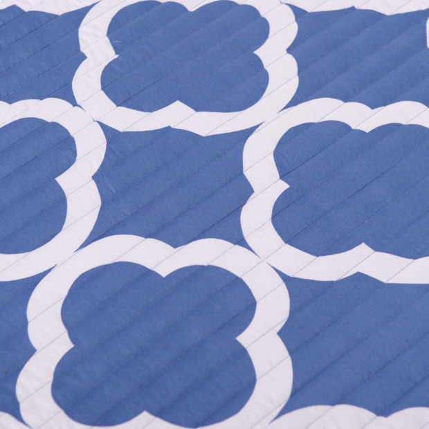Bamboo Cooling Reversible 7pc Comforter Set Bedspread Queen Royal Blue Image 8