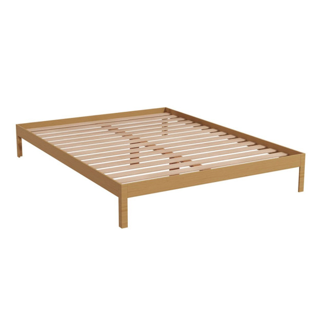 Giulia Wooden Timber Mattress Bed Base Sturdy Double Natural Image 4