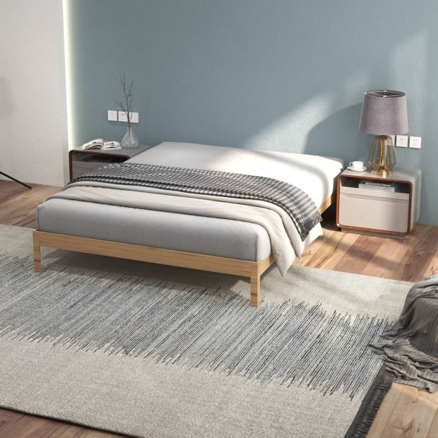 Giulia Wooden Timber Mattress Bed Base Sturdy Double Natural Image 5