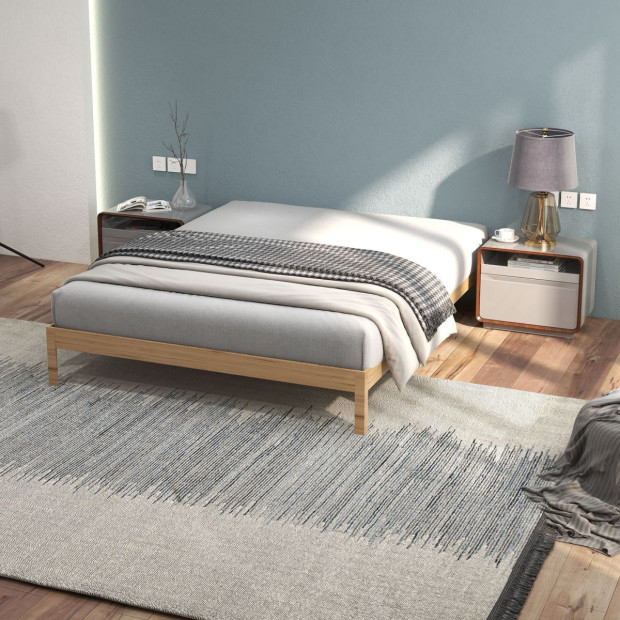Giulia Wooden Timber Mattress Bed Base Sturdy - King - Natural Image 3