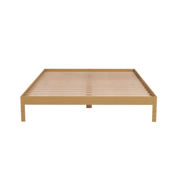 Giulia Wooden Timber Mattress Bed Base Sturdy - King - Natural Image 5