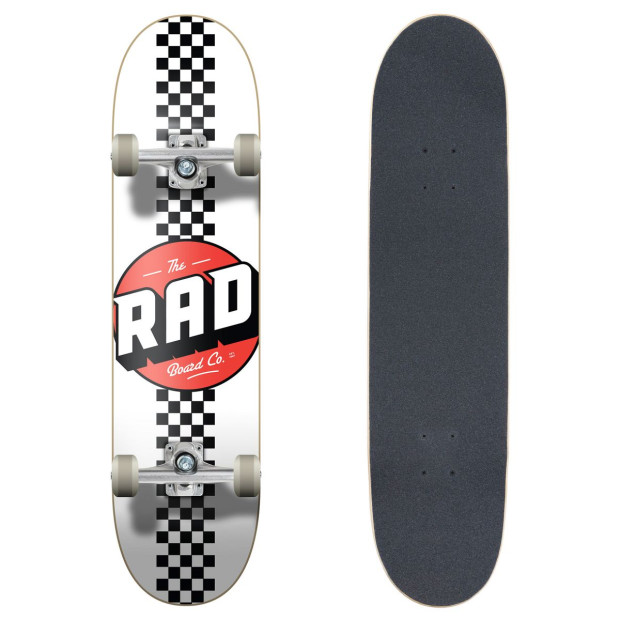 RAD Complete Progressive 7.75in x 31in Skateboard Checker White Black Image 3