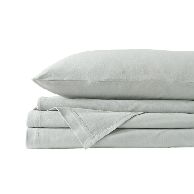 100% Jersey Cotton Soft Quilt Cover Set Bedding - Queen - Grey Marle