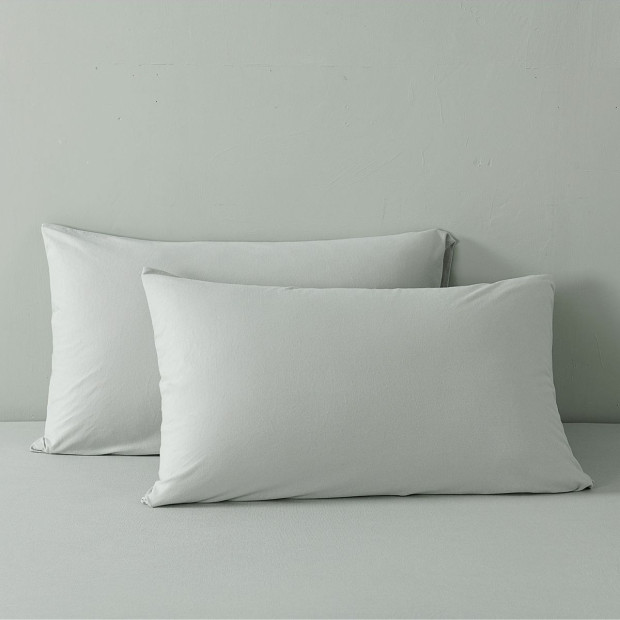 100% Jersey Cotton Soft Quilt Cover Set Bedding - Queen - Grey Marle Image 5