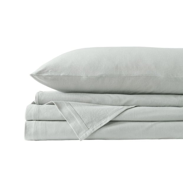 100% Jersey Cotton Quilt Cover Set Bedding - King - Grey Marle