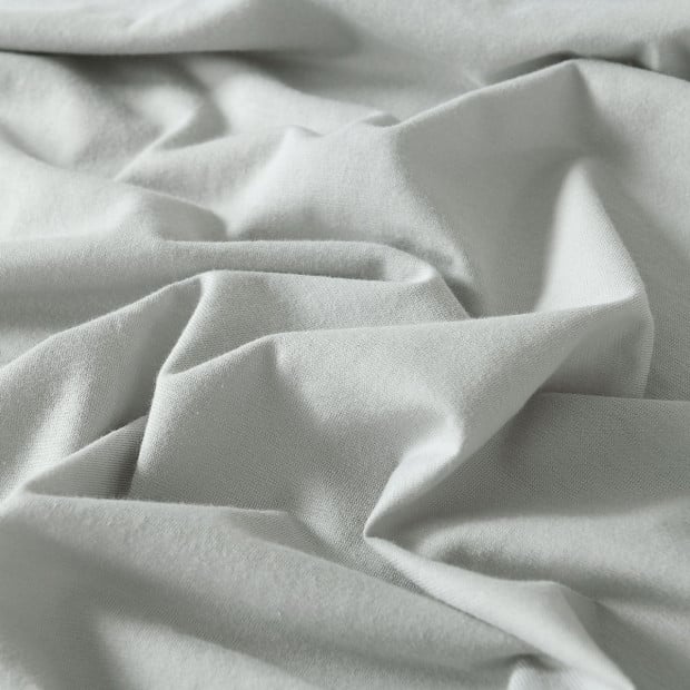 100% Jersey Cotton Quilt Cover Set Bedding - King - Grey Marle Image 7