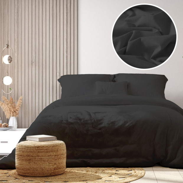 100% Jersey Cotton Quilt Cover Set Ultra Soft - King - Charcoal Marle Image 2