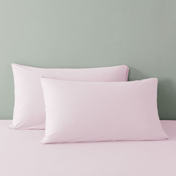100% Jersey Cotton Quilt Cover Set Bedding - King - Pink Marle Image 5