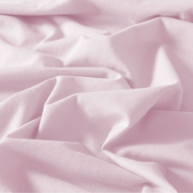 100% Jersey Cotton Quilt Cover Set Bedding - King - Pink Marle Image 7