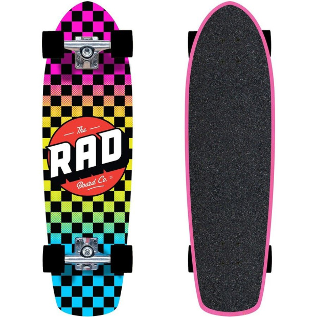 Rad Complete Dude Crew 6.75 x 30 Skateboard Checkers - Rasta Fade