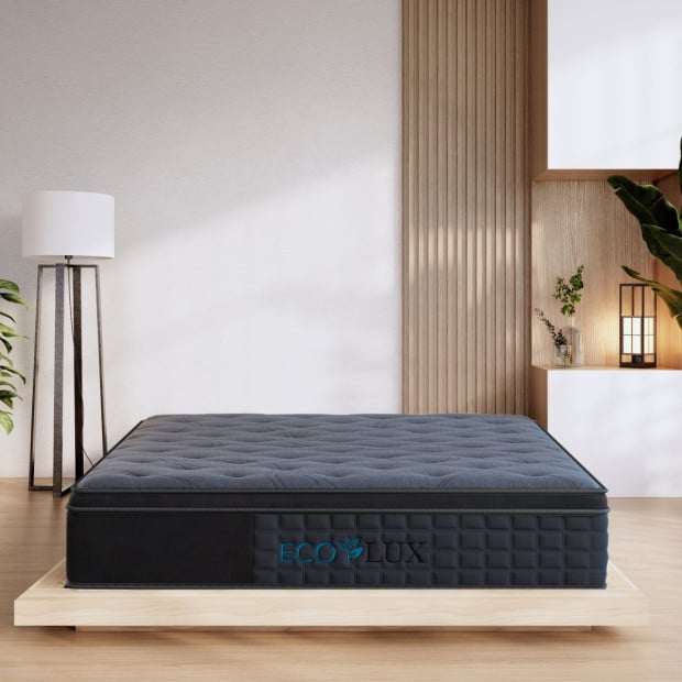 Euro Top 7-Zone Pocket Spring Mattress Medium Firm Queen - Charcoal Image 2