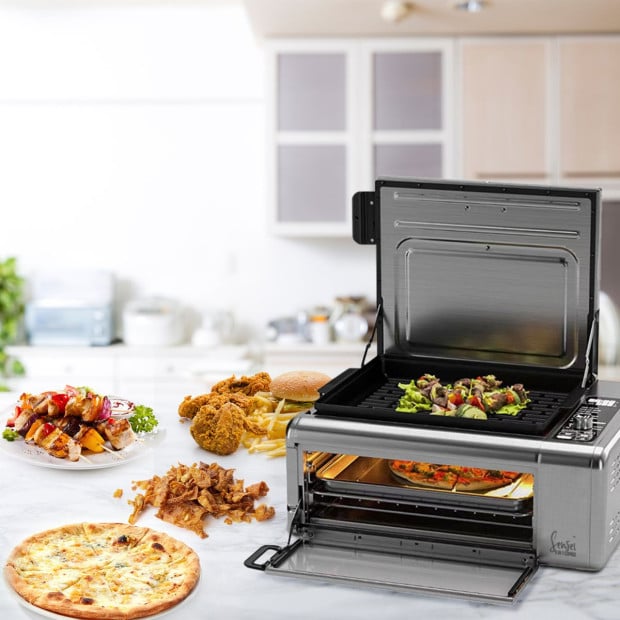 9-in-1 XL Flip Air Fryer Oven Grill Stainless Steel Image 7