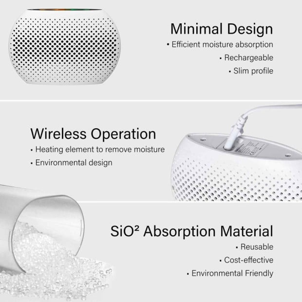 Compact Reusable Dehumidifier Moisture Extractor Compact White Image 9