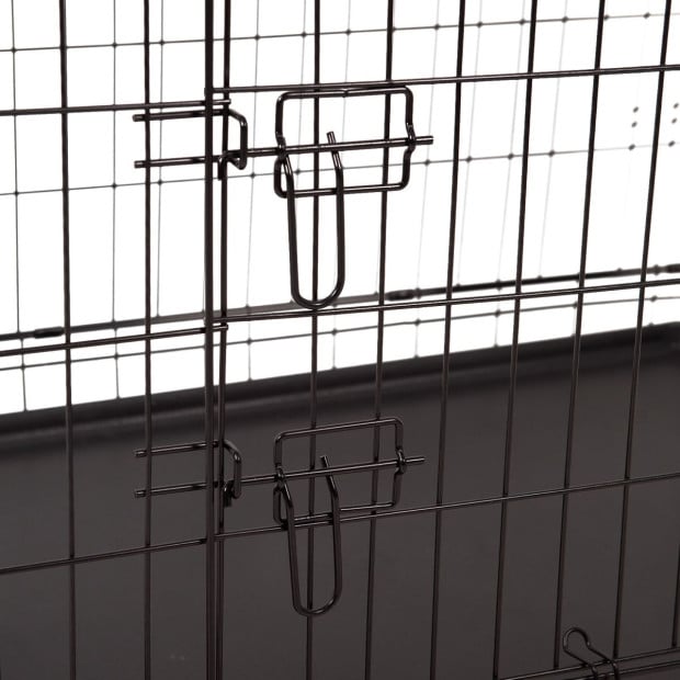 Dog Cage Pet Crate Cat Puppy Foldable Portable - 30in - Black Image 8