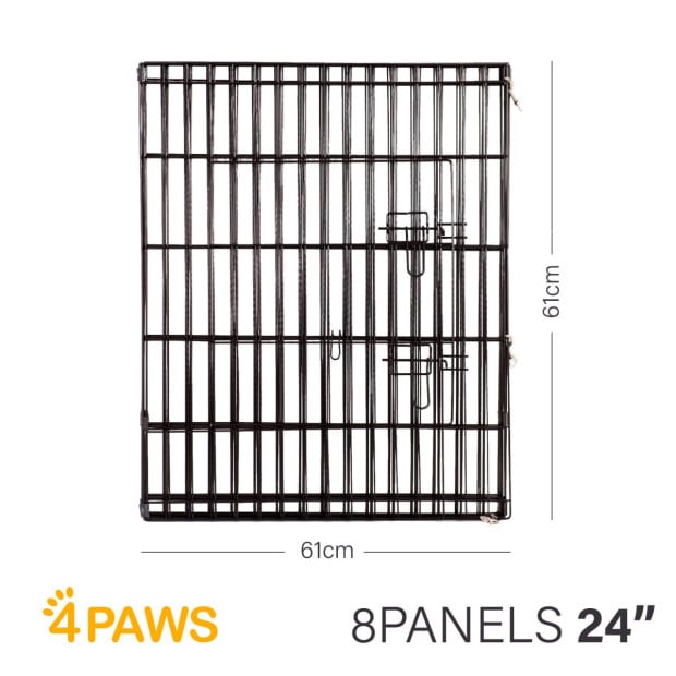 8 Panel Playpen Puppy Fence Cage Enclosure Pets - 24in - Black Image 3