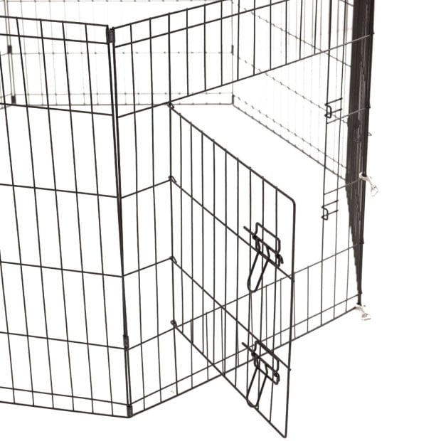8 Panel Playpen Puppy Fence Cage Enclosure Pets - 24in - Black Image 8