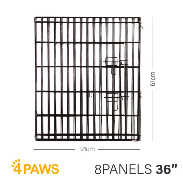 8 Panel Playpen Puppy Fence Cage Enclosure Pets - 36in - Black Image 3