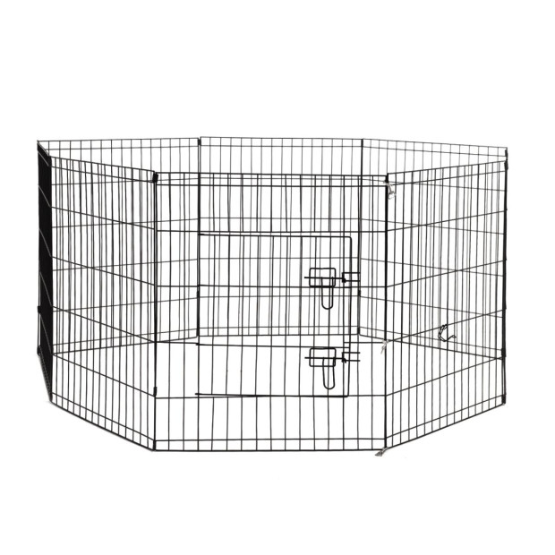 8 Panel Playpen Puppy Fence Cage Enclosure Pets - 36in - Black Image 6