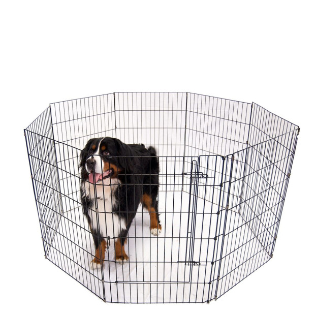 8 Panel Playpen Puppy Fence Cage Enclosure Pets - 36in - Black Image 7