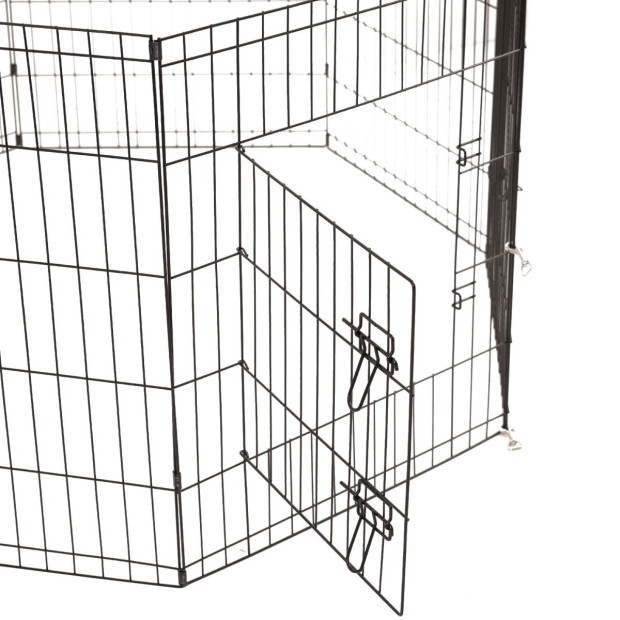 8 Panel Playpen Puppy Fence Cage Enclosure Pets - 36in - Black Image 8