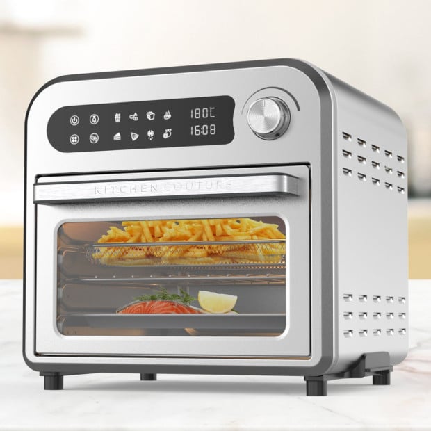 10 Litre Compact Air Fryer Oven Oil Free Cooking Silver Image 2