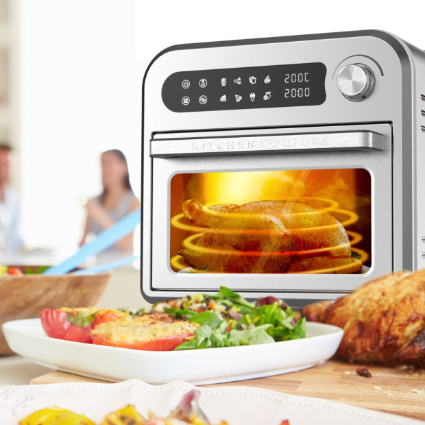 10 Litre Compact Air Fryer Oven Oil Free Cooking Silver Image 3