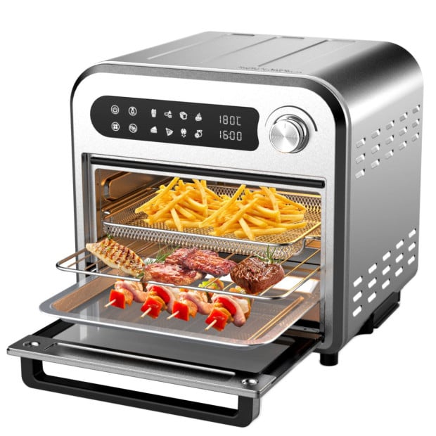 10 Litre Compact Air Fryer Oven Oil Free Cooking Silver