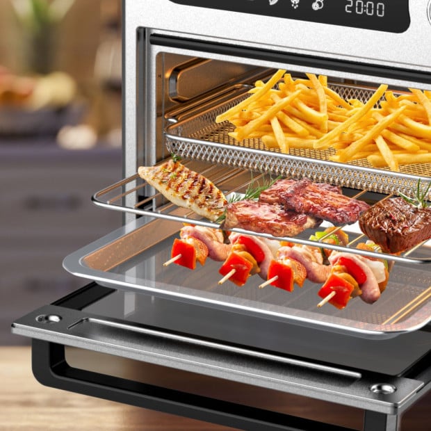 10 Litre Compact Air Fryer Oven Oil Free Cooking Silver Image 6